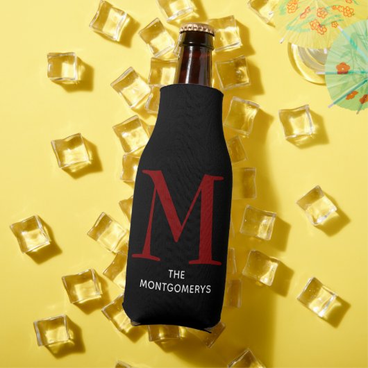 Rafraichisseur De Bouteilles Élégant nom de monogramme de marron (Été in situ)