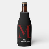 Rafraichisseur De Bouteilles Élégant nom de monogramme de marron (Bottle Devant)