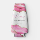 Rafraichisseur De Bouteilles Elégant Or Rose Agate Pierre Mariage Favoris Clien (Devant)