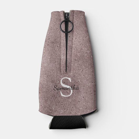 Rafraichisseur De Bouteilles Élégant Rose Parties scintillant or Foil Sparkle M (Dos)