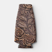 Rafraichisseur De Bouteilles Élégantes Roses Bois Sculpté (Devant)