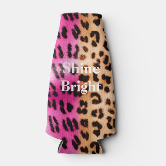 Rafraichisseur De Bouteilles Empreinte de léopard or rose (Devant)