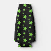 Rafraichisseur De Bouteilles Étoiles vertes sur motif noir (Devant)