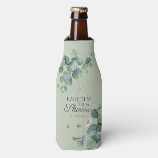 Rafraichisseur De Bouteilles Eucalyptus Plantes Succulentes Script Enterrement  (Bottle Devant)