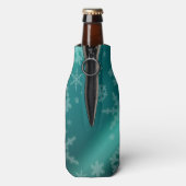 Rafraichisseur De Bouteilles Festif Blue Foil Snowflakes Monogramme Nom (Bouteille Dos)