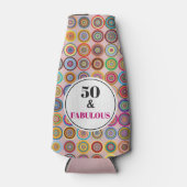 Rafraichisseur De Bouteilles Fête 50e anniversaire Fabulous Pink Cercles modern (Devant)