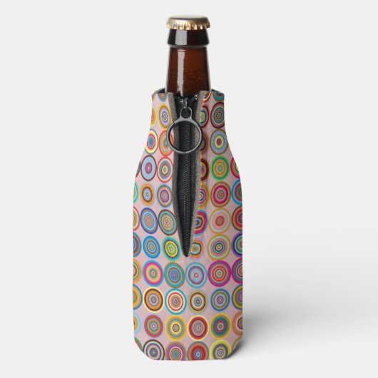 Rafraichisseur De Bouteilles Fête 50e anniversaire Fabulous Pink Cercles modern (Bouteille Dos)