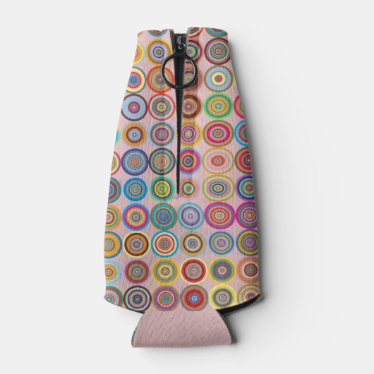 Rafraichisseur De Bouteilles Fête 50e anniversaire Fabulous Pink Cercles modern (Dos)