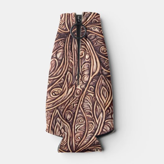 Rafraichisseur De Bouteilles Feuilles Élégantes Bois Sculpté (Dos)