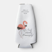 Rafraichisseur De Bouteilles Flamant Rose Flamingo Blanc Mariage Célébration (Devant)