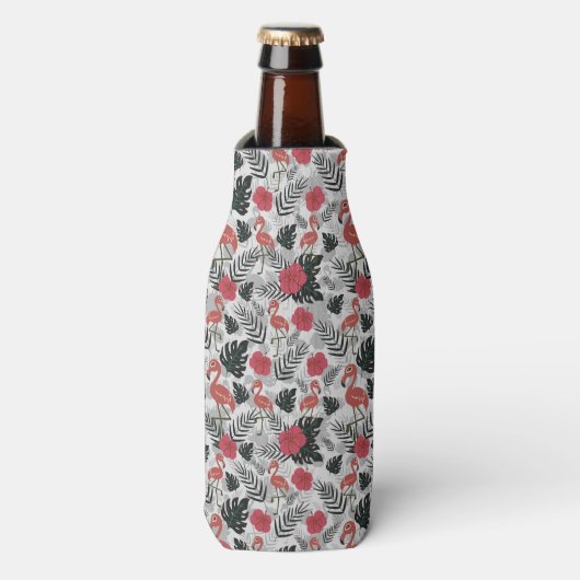 Rafraichisseur De Bouteilles Flamant rose motif sans couture avec arrière - pla (Bottle Devant)