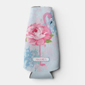 Rafraichisseur De Bouteilles flamant rose peint à la main (Devant)