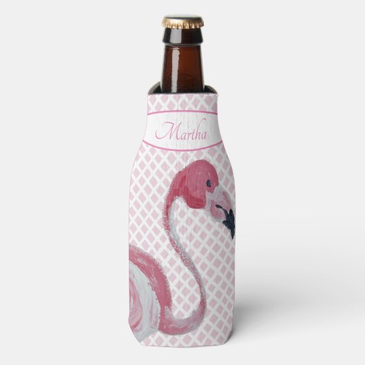 Rafraichisseur De Bouteilles Flamant rose rose Trellis (Bottle Devant)