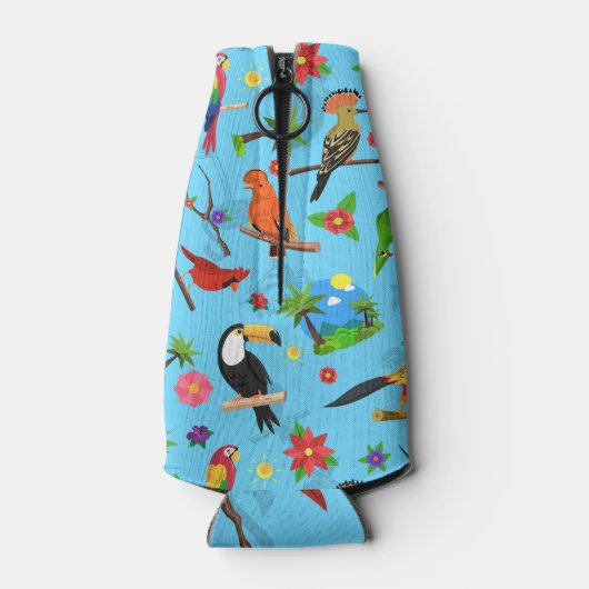 Rafraichisseur De Bouteilles Flamant rose Toucan Et Arara Motif Oiseaux Sans Me (Dos)