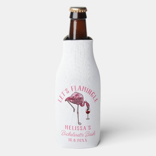 Rafraichisseur De Bouteilles Flamingle Flamant rose Bachelorette Week-end (Bottle Devant)