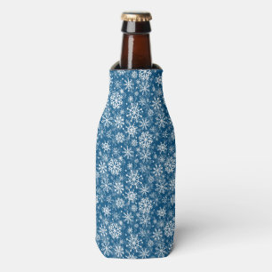 Rafraichisseur De Bouteilles Flammes de neige de Noël bleu motif