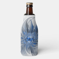 Fleur d'art fractal à l'aquarelle bleue grise abst