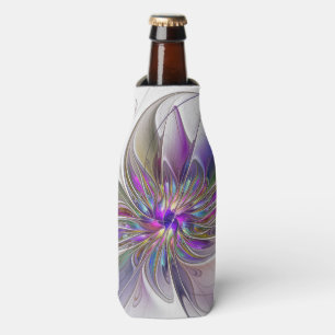 Rafraichisseur De Bouteilles Fleur d'art fractal abstrait énergique et coloré