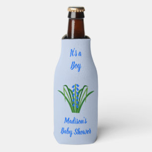 Rafraichisseur De Bouteilles Fleurs de Jacinthe Bleue Bébé Garçon Baby Shower d