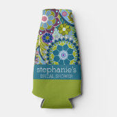 Rafraichisseur De Bouteilles Fleurs de mariage rétro sarcelle et vert (Devant)