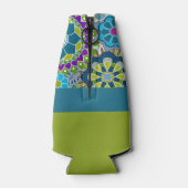 Rafraichisseur De Bouteilles Fleurs de mariage rétro sarcelle et vert (Dos)