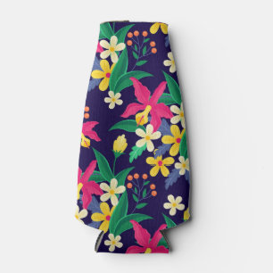Rafraichisseur De Bouteilles Fleurs Exotiques Colorées Motif Feuilles-23021