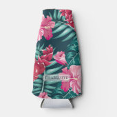 Rafraichisseur De Bouteilles Fleurs exotiques roses Design Monogramme (Devant)