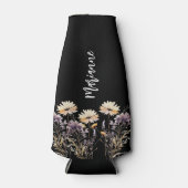 Rafraichisseur De Bouteilles Fleurs sauvages script nom personnalisé noir (Devant)