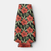 Rafraichisseur De Bouteilles Fleurs tropicales rouges sans coutures motif vert  (Devant)