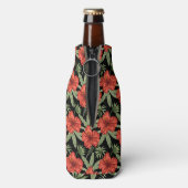 Rafraichisseur De Bouteilles Fleurs tropicales rouges sans coutures motif vert  (Bouteille Dos)