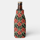 Rafraichisseur De Bouteilles Fleurs tropicales rouges sans coutures motif vert  (Bottle Devant)