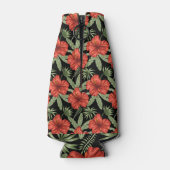 Rafraichisseur De Bouteilles Fleurs tropicales rouges sans coutures motif vert  (Dos)