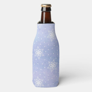 Rafraichisseur De Bouteilles Flocons de neige blancs à pois bleu violet ciel hi