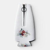 Rafraichisseur De Bouteilles Floral Bourgogne Élégant Script Mariage Faveur (Dos)