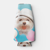 Rafraichisseur De Bouteilles Fluffy Dog avec Casquette blanc (Devant)