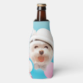 Rafraichisseur De Bouteilles Fluffy Dog avec Casquette blanc (Bottle Devant)