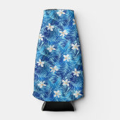 Rafraichisseur De Bouteilles Frangipani et feuille de palmier bleu (Devant)