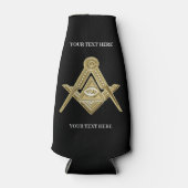 Rafraichisseur De Bouteilles Freemason Carré et boussole maçonnerie maçonnique (Devant)