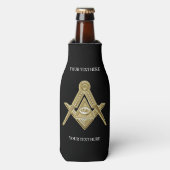 Rafraichisseur De Bouteilles Freemason Carré et boussole maçonnerie maçonnique (Bottle Devant)