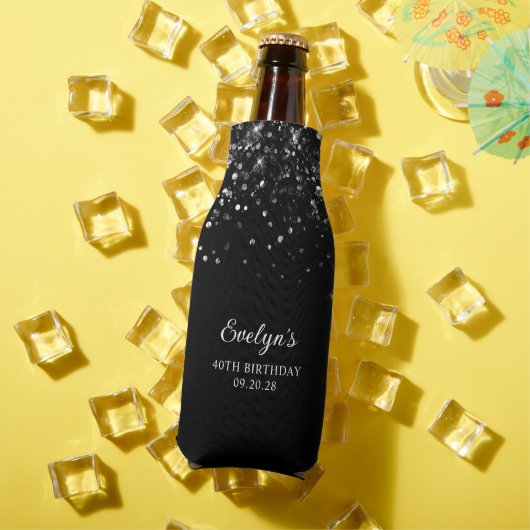 Rafraichisseur De Bouteilles Glittery Black 40e anniversaire (Été in situ)