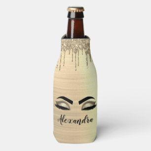 Rafraichisseur De Bouteilles Gold Glitter Sparkle Eyelashes Monogram