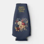 Rafraichisseur De Bouteilles Gold, Navy et Bachelorette Florale de Bourgogne (Devant)