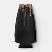 Rafraichisseur De Bouteilles Gouttes de paillettes noires monogramme nom (Dos)