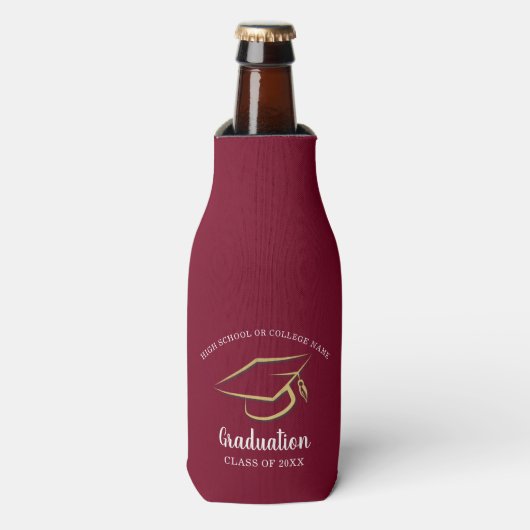 Rafraichisseur De Bouteilles Graduation 2025 Moderne Grad Party Custom (Bottle Devant)