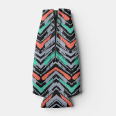 Rafraichisseur De Bouteilles Gray, Teal, et Coral Hand Drawn Chevron Pattern (Dos)