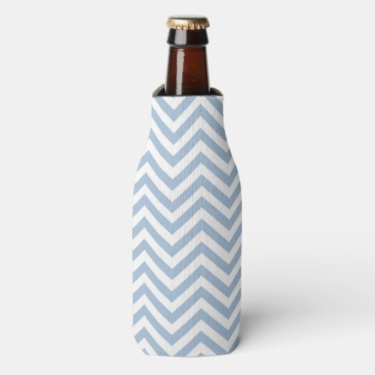 Rafraichisseur De Bouteilles Grunge bleu clair texturé Chevron (Bottle Devant)