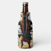 Rafraichisseur De Bouteilles Highland Cow Dansant Le Highland Fling, (Bouteille Dos)