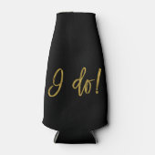 Rafraichisseur De Bouteilles I Do Crew Faux Gold Foil et Black avec coeur (Devant)
