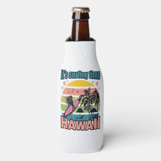 Rafraichisseur De Bouteilles Il est temps de surfer - Hawaii (Bottle Devant)