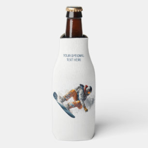 Rafraichisseur De Bouteilles Illustration de snowboarder de nom personnalisé